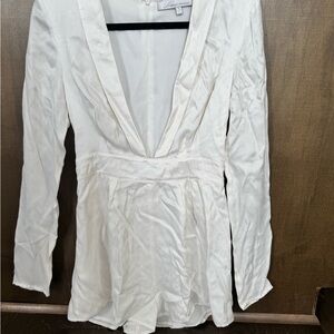 Lovers + Friends White Long Sleeve Romper